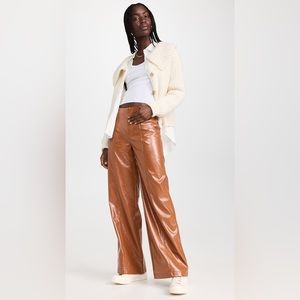 Free People Stars Crossed Lovers Straight Faux Leather Trousers (NWOT)